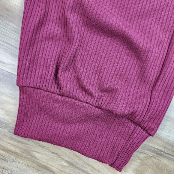💇♀️Burgundy Oversized Ribbed Jogger Pants XLarge - Picture 6 of 8